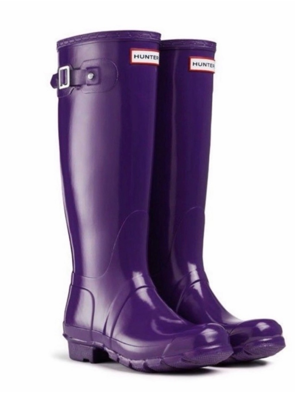 Hunter Glossy Deep Purple Knee-High Rain Boots